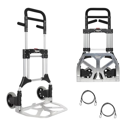 The Vergo Industrial 400-lb. Capacity Folding Hand Truck in two layouts on a white background.