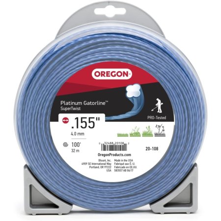  Spool of blue Oregon Platinum Gatorline SuperTwist Trimmer Line on white background