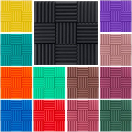  SoundAssured Soundproofing Acoustic Studio Foam squares in multiple colors