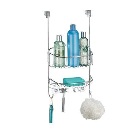  Best Shower Caddies Options: mDesign 2-Tier Over Door Shower Caddy With Hooks