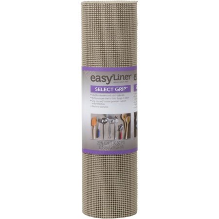  A roll of the Duck Brand EasyLiner Select Grip Shelf Liner on a white background.