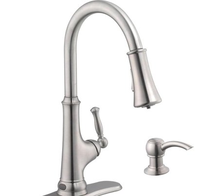 Glacier Bay Touchless LED Pull-Down Kitchen Faucet on white background