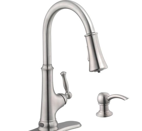  Glacier Bay Touchless LED Pull-Down Kitchen Faucet on white background