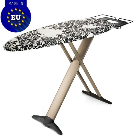  The Bartnelli Pro Luxury Ironing Board on a white background with an inset blue Made in EU logo in the corner.