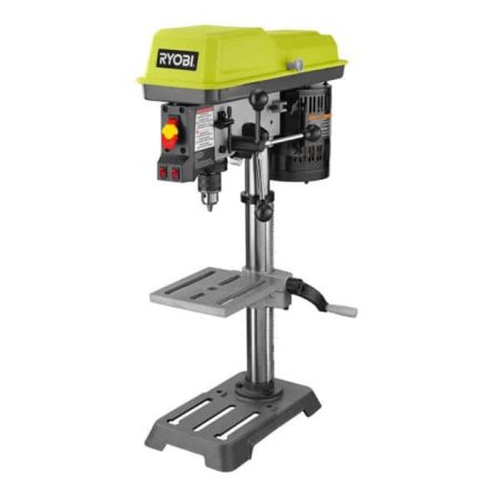  The RYOBI 10 in. Drill Press with EXACTLINE Alignment on a white background