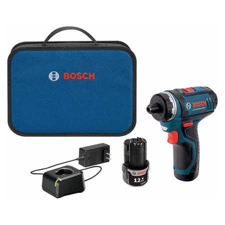  The Bosch PS21-2A 12V Max Two-Speed Pocket Driver Kit on a white background.