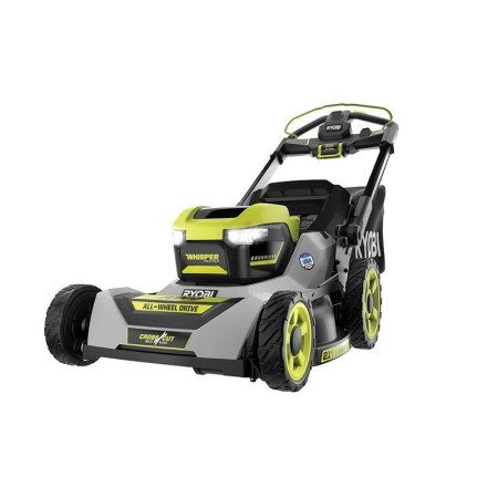  The Ryobi 21" Self-Propelled All-Wheel-Drive Mower on a white background.