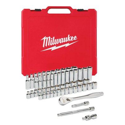 The Best Socket Set Option: Milwaukee ⅜-Inch Drive 56-Piece Ratchet & Socket Set