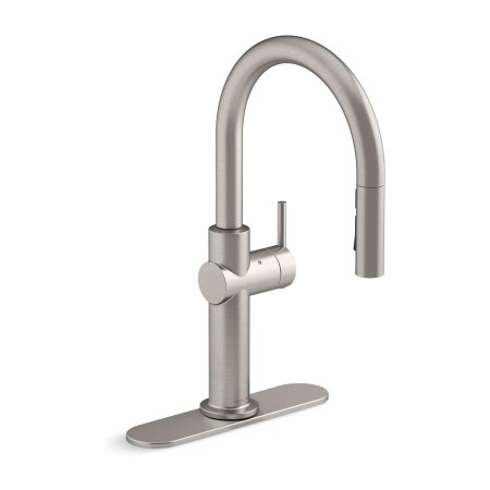  Stainless steel Kohler Crue Touchless Kitchen Faucet on white background