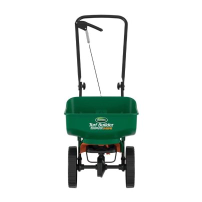 Scotts Turf Builder EdgeGuard Mini Spreader on a white background