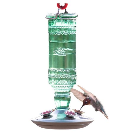  Perky-Pet Antique Bottle Glass Hummingbird Feeder on a white background