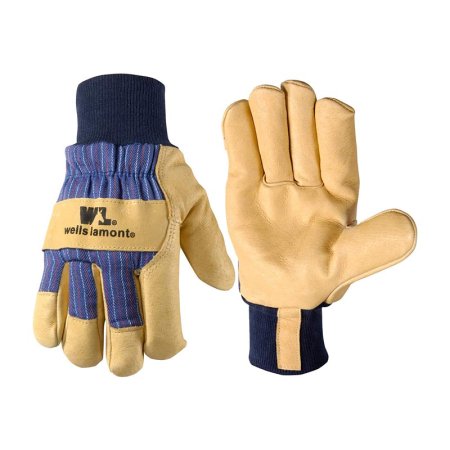  The Wells Lamont Heavy-Duty Leather Palm Work Gloves on a white background.