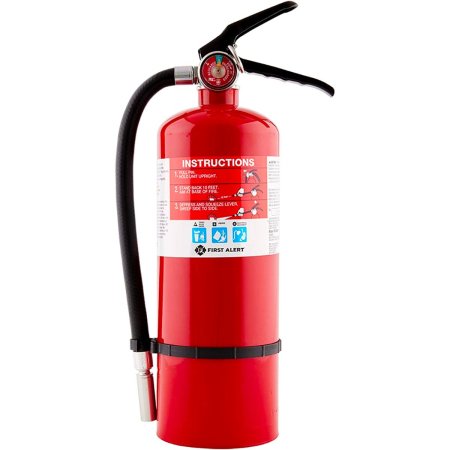  The First Alert PRO5 Heavy Duty Plus Fire Extinguisher on a white background.