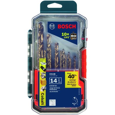  The Best Cobalt Drill Bits Option: Bosch 14-Piece M42 Cobalt Drill Bit Set