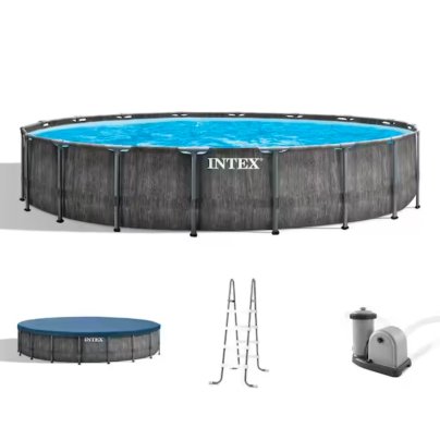 Intex 26743EH Greywood 18-Foot by 48-Inch Pool on a white background