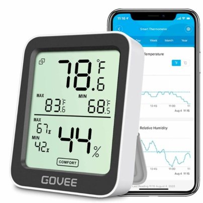 The Best Hygrometers Option: Govee H5075 Bluetooth Hygrometer Thermometer