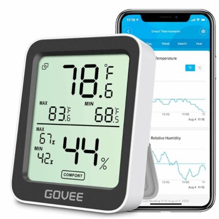  The Best Hygrometers Option: Govee H5075 Bluetooth Hygrometer Thermometer