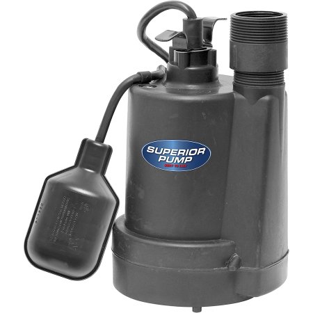  Superior Pump 92250 ¼-HP Thermoplastic Sump Pump on a white background