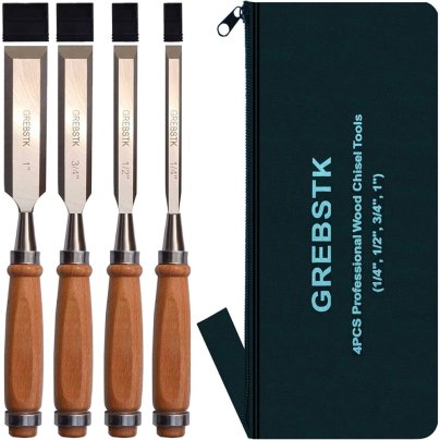 The Best Wood Chisels Option: Grebstk 4-Piece Professional Wood Chisel Tool Set