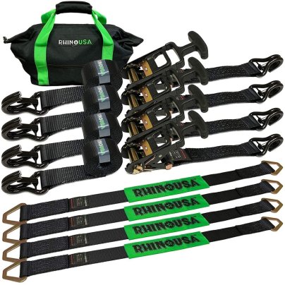 The Best Ratchet Straps Option: Rhino USA Heavy Duty Vehicle Tie Down Kit