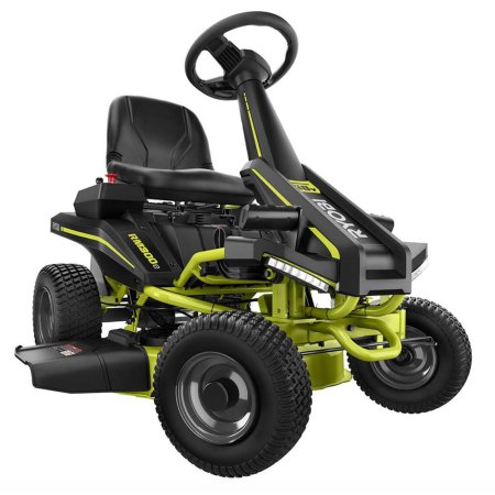  The Ryobi 30-Inch 50 Ah Electric Riding Lawn Mower on a white background.