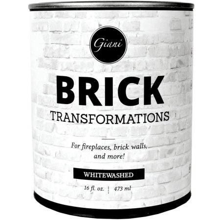  A can of Giani Brick Transformations Whitewash Paint on a white background.