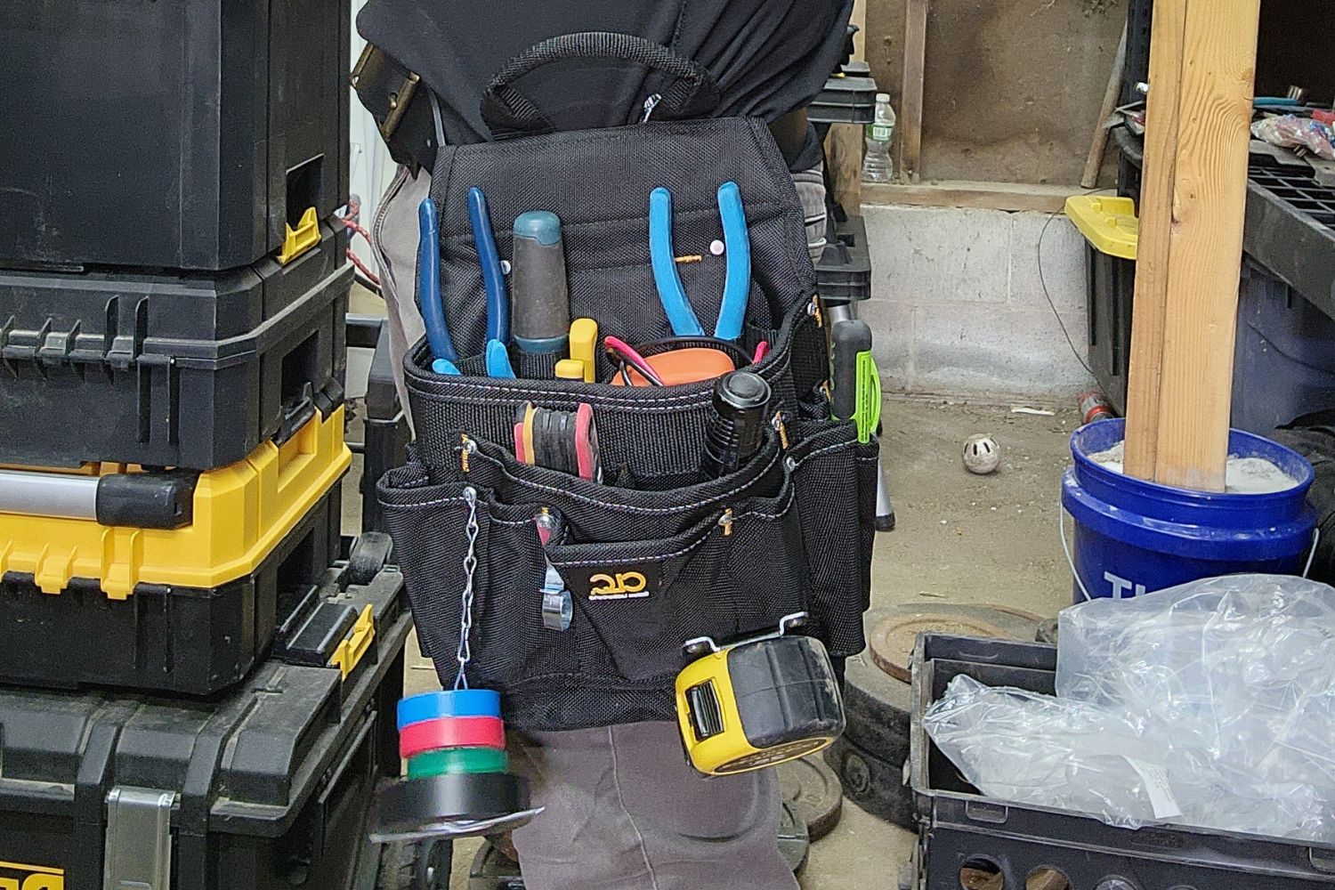 Man wearing CLC electrician tool belt