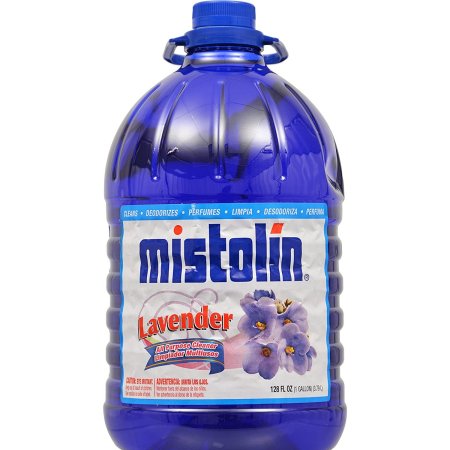  A jug of Mistolin Lavender All-Purpose Cleaner on a white background.