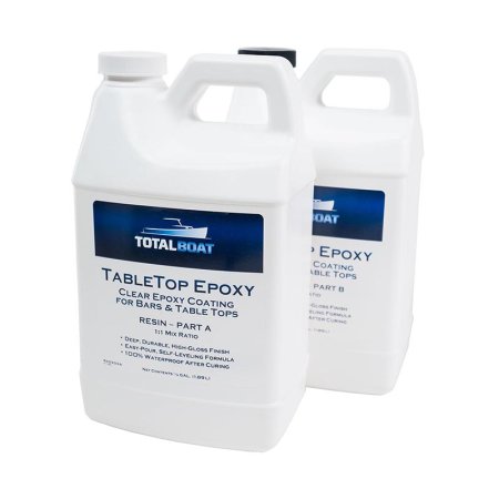  Two bottles of TotalBoat TableTop 1-Gallon Epoxy Resin Kit