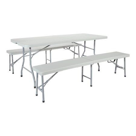  The Best Folding Table Option: Office Star Resin 3-Piece Folding Bench and Table Set