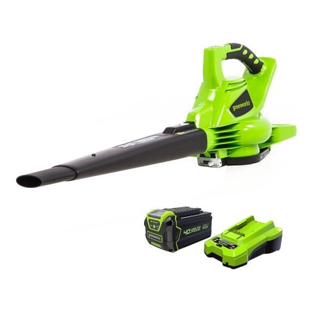  Greenworks 40V 340 CFM Cordless Battery Leaf Blower on a white background