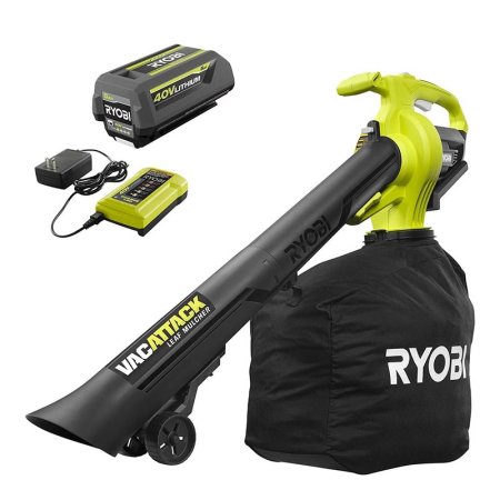  Ryobi 40V Vac Attack Leaf Vacuum/Mulcher Kit on a white background