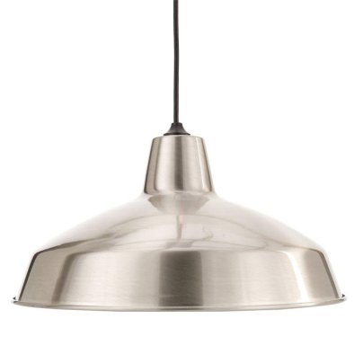 The Best Pendant Light Option: Hampton Bay 1-Light Brushed Nickel Warehouse Pendant