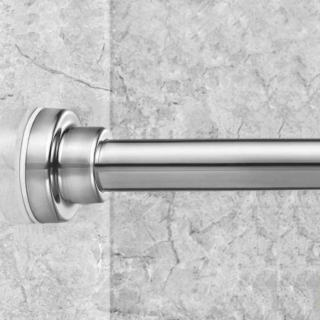  HBlife Tension Shower Curtain Rod in gray marble shower