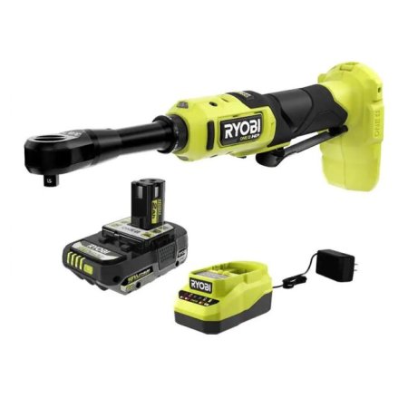  Ryobi One+ 18V Brushless Extended Reach Cordless Ratchet Kit