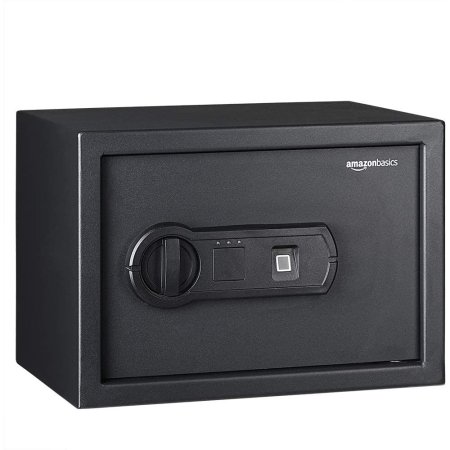  Amazon Basics Safe With Biometric Fingerprint Lock on a white background