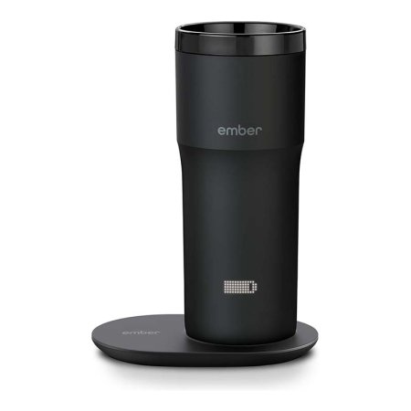  A black Ember Travel Mug 2 Temperature-Controlled Travel Mug on a white background.