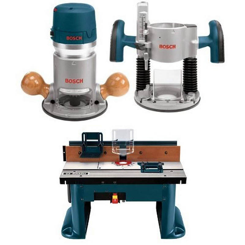  Bosch Plunge- and Fixed-Base Router Kit on a white background