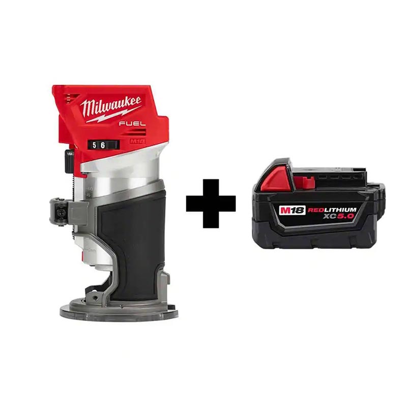  Milwaukee M18 Fuel Compact Router on a white background