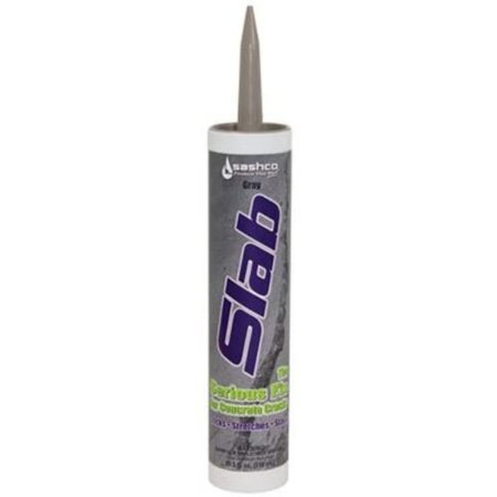  A tube of Sashco Slab Concrete Crack Repair Caulk on a white background.