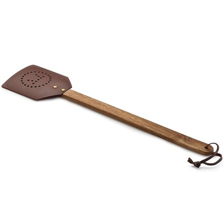  Best Fly Swatter Options: Outset 76616 Acacia Wood and Leather Amish-Style Fly Swatter