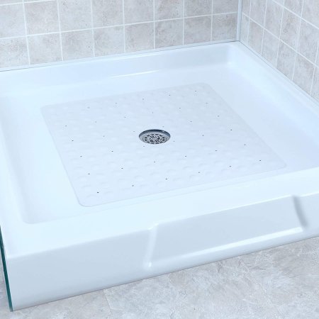  Best Shower Mat Options: SlipX Solutions White Square Rubber Safety Shower Mat