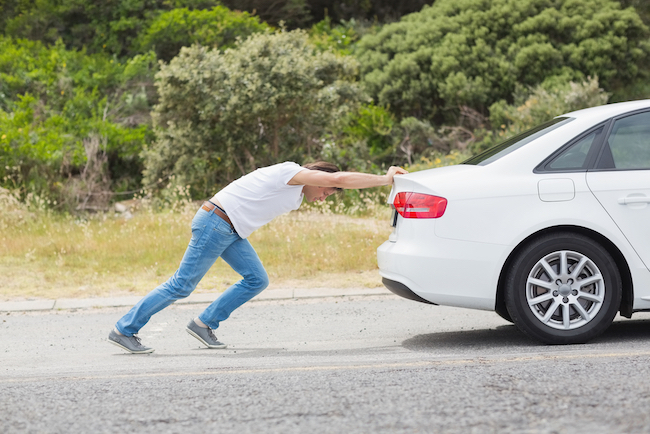 Push starting a car