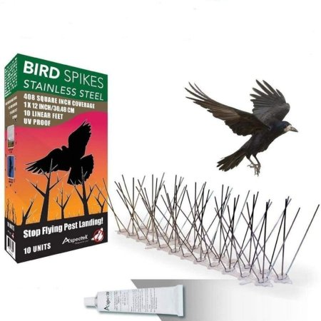  The Best Bird Deterrent Option: Aspectek Stainless Steel Bird Spikes