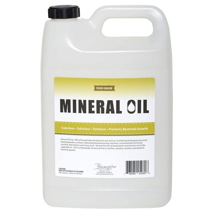  A jug of Sanco Industries NSF-Certified Food Grade Mineral Oil on a white background.