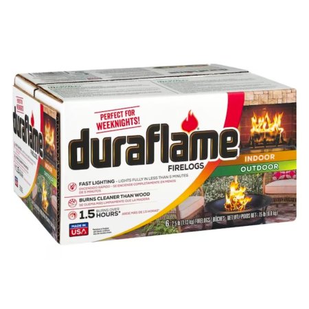  A box of Duraflame 2.5-Pound Fire Logs on a white background.