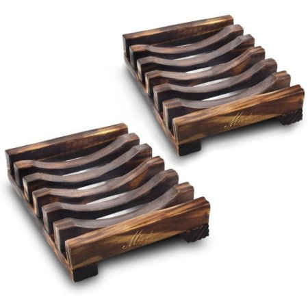  The Best Soap Dish Options: Magift 2 Piece Home Bathroom Wooden Soap Case Holder