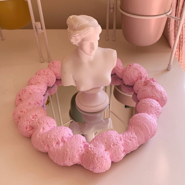 spray foam mirror tray decor