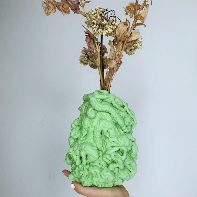 spray foam vase