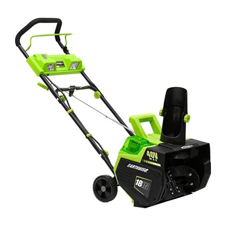  The Earthwise 40V 18" Cordless Snow Thrower on white background.